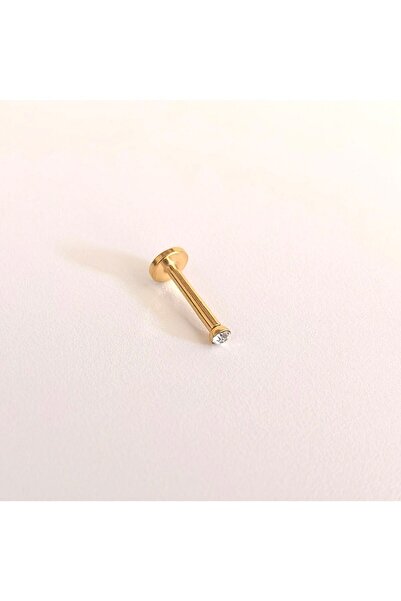 Bylin Cerrahi Çelik Nokta Zirkon Taşlı Piercing - Taş Ölçüsü 2 Mm- 1 Adet