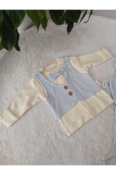 Store Blue Bow Tie and Vest Detailed Hospital Release for Baby Boy