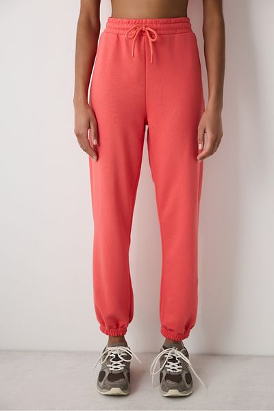 Penti Korallenrote Jogginghose mit hoher Taille und Taschen