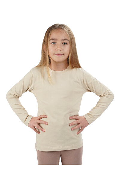 Lovexi Μπλουζάκι Unisex για κορίτσια και αγόρια Badi Crew μακρυμάνικο μπεζ μπ...