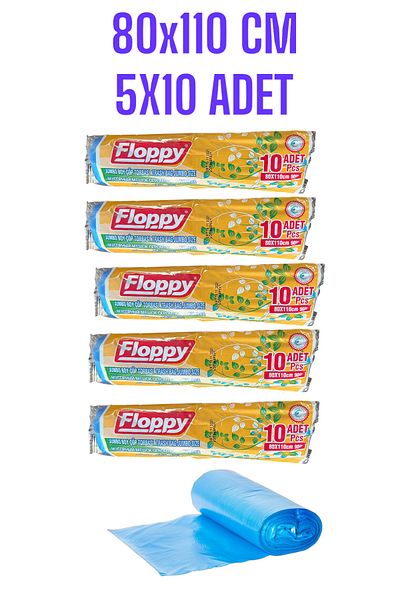Floppy 50 Battal Garbage Bags - 80X110 Cm, 90 Lt