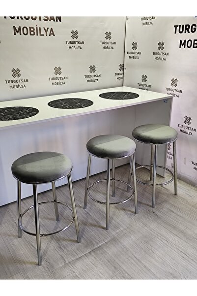 turgutsan mobilya Bar Taburesi Bar Sandalyesi 65 Cm Gri Kumaş ücret 1 adet fiyatı