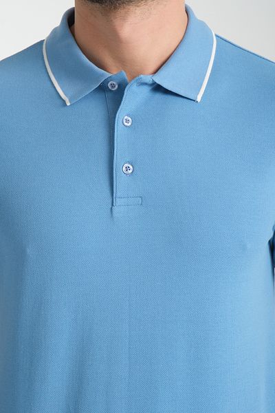 Frappoli Μπλουζάκι Polo Neck Regular Fit Plain 100% βαμβακερό πικέ