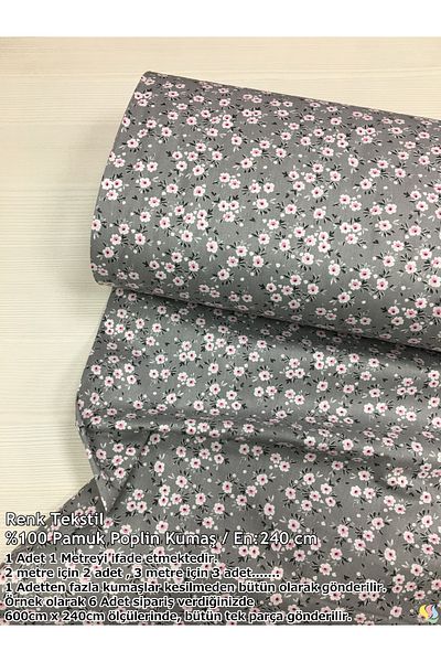 Renk Tekstil Petite Blooms Patterned Poplin Fabric - Φόρεμα - Παπλωματοθήκη - Σεντόνι - Χόμπι
