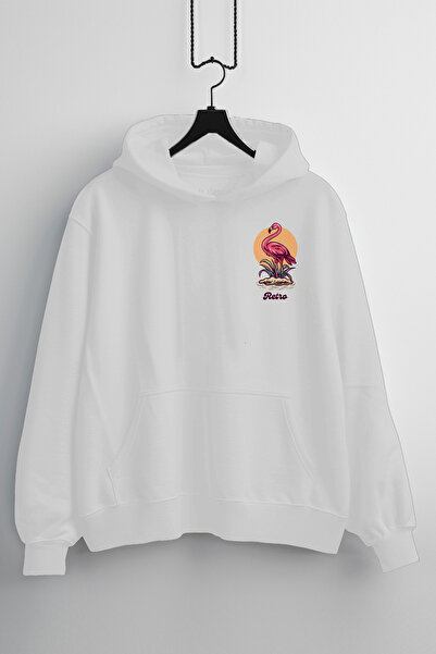 Zestia Hanorac unisex, cu imprimeu retro cu lebădă și animale, croială normal...