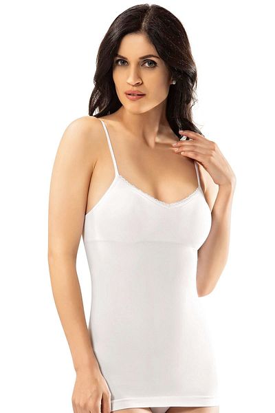 ERDEM İÇ GİYİM Erdem White Lacy Padded Seamless Undershirt 602