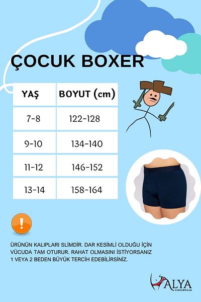 ALYA UNDERWEAR Boy's Boxer Short 4 τεμαχίων Μαύρο - Γκρι μελανζέ - Navy Blue - Indigo
