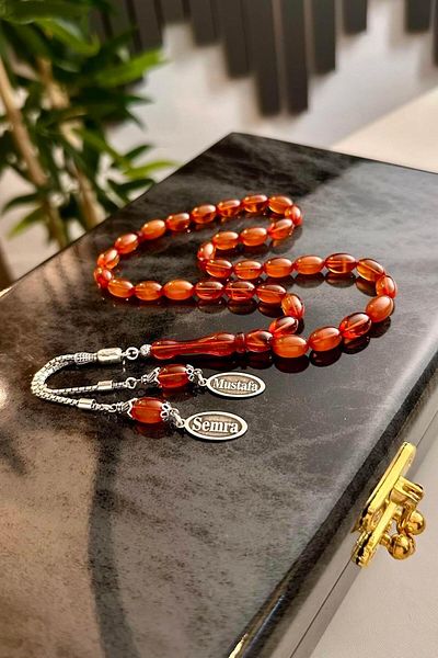 dergah tesbih Silver Design Fire-I Amber Prayer Beads for Your Loved Ones