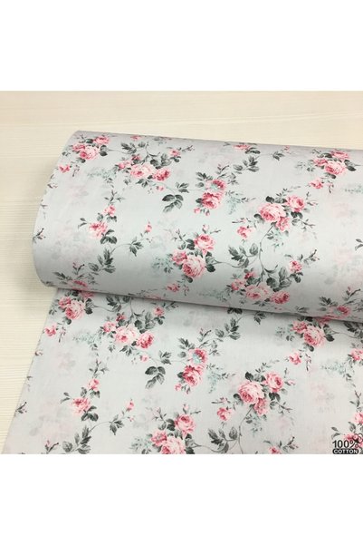 Renk Tekstil Rosella Desenli Poplin Kumaş - Elbise - Nevresim - Çarşaf - Hobi