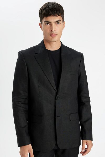 DeFacto Blazerjacke aus Leinen – Regular Fit, halbes Futter Z8075AZ24SM