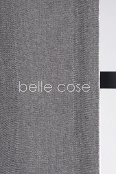 Belle Cose Linen Look Blackout Blackout Thermal Gray Background Curtain Single Wing
