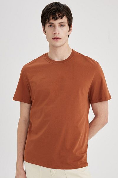 DeFacto Νέο κοντομάνικο μπλουζάκι Regular Fit Crew Neck 100% βαμβακερό - V7699AZ24SP