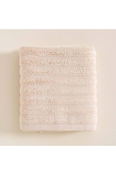 Chakra Waved Yüz Havlusu 50x80 Cm Bej