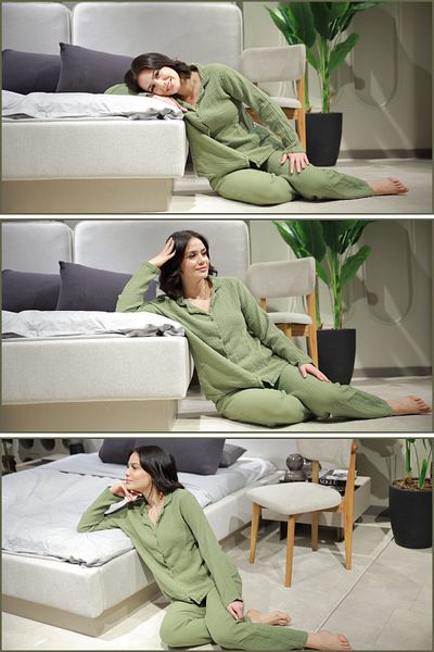 OTEXSA Natural Cotton Long Sleeve Muslin Women's Pajamas Set Gift for Lover