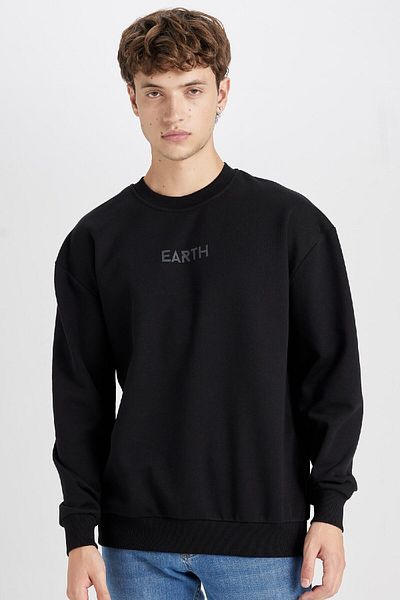 DeFacto Boxy Fit Sweatshirt mit Rundhalsausschnitt, bedruckt, V5306AZ24AU
