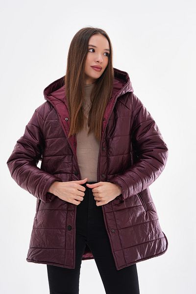 ROBA Water Repellent Suede Quilted Coat with Hood and Flota Pocket Rbw-350