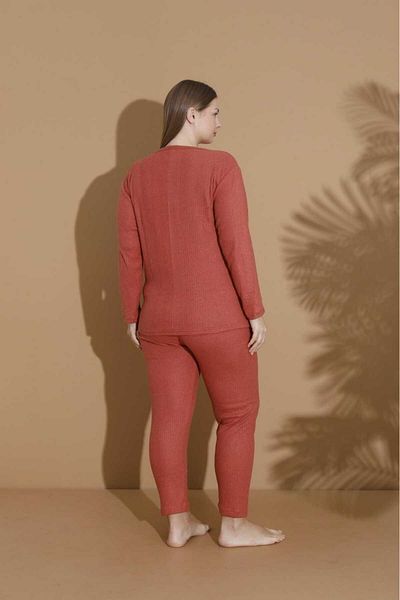 LİLA İÇ GİYİM SET DE PIJAMA MÂNĂ LUNGI STIL LAT DE IARNĂ