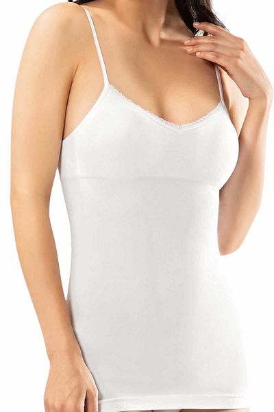 ERDEM İÇ GİYİM Erdem White Lacy Padded Seamless Undershirt 602
