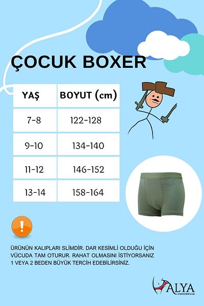 ALYA UNDERWEAR Boy's Boxer Short 4 csomag fekete - szürke melange - sötétkék - zöld