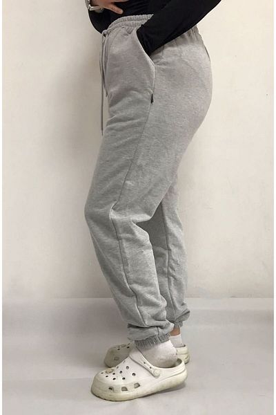 FUNSTYLE Women's Gray Rubber Leg Seasonal Sweatpants