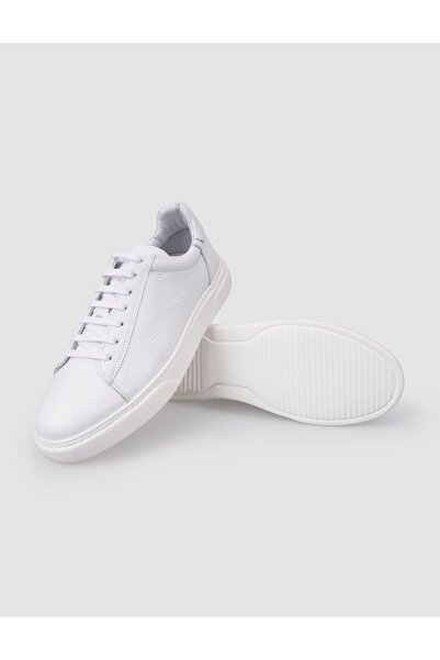 Cabani 100% Genuine Leather White Men's Sneakers