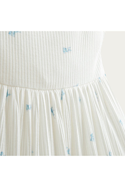 Chakra Marine Baskılı Elbise Ekru