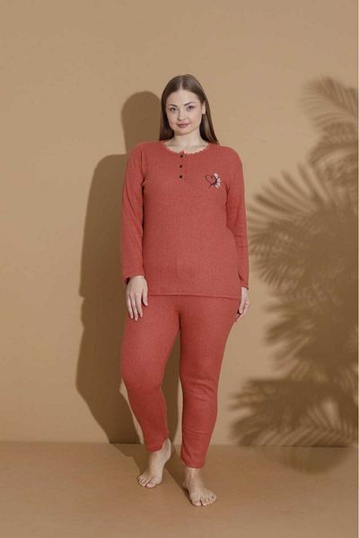 LİLA İÇ GİYİM SET DE PIJAMA MÂNĂ LUNGI STIL LAT DE IARNĂ