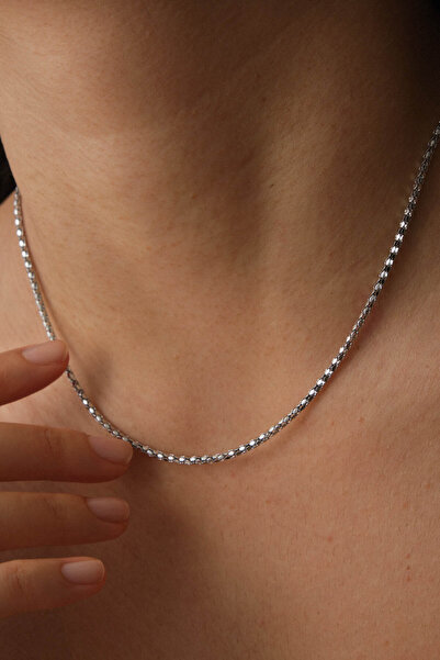 ESBAFLOR Çelik Pullu Halat Zincir Kolye Unisex Kararmaz 2mm Minimal Günlük Kullanıma Uygun