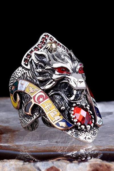 Diriliş Takı 16 Türk Devleti Bozkurt Zihgir Gümüş Yüzük