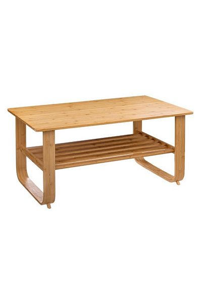 Five Simply Smart Hoca Bamboo Single Shelf Rectangular Coffee Table Large
