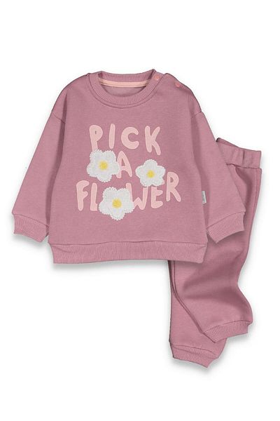 baby flamindo Baby Flamindo Pick a Flower Printed Flower Embroidered 3 Thread Baby Suit