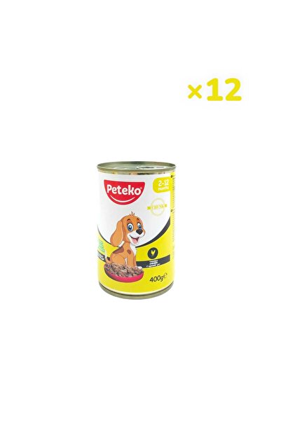 Peteko Tavuklu Yavru Köpek Konservesi (2-12 Aylık) 400 Gr 12 Adet