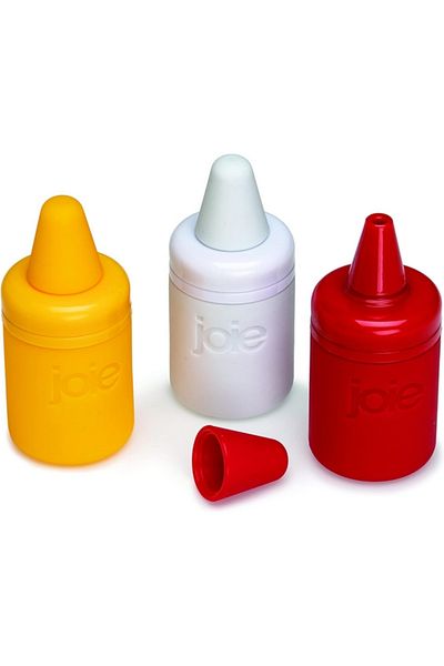 Joie Mini Squeeze BPA-Free Condiment Bottles with Nozzle Caps