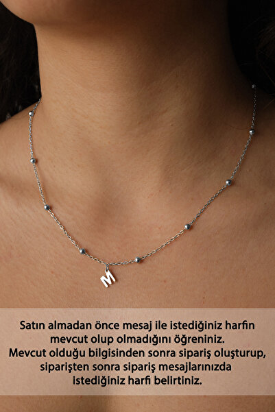 ESBAFLOR Çelik Harfli Top Zincir Kolye Kararmaz 1mm Minimal Günlük Kullanıma Uygun