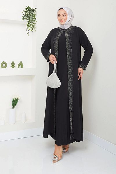 kaes giyim Μακρύ σιφόν γυναικείο βραδινό φόρεμα - Plus Size