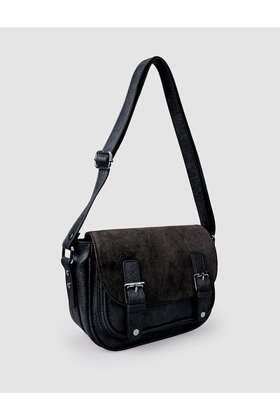Jacquline Genuine Leather Black Women's Shoulder Bag