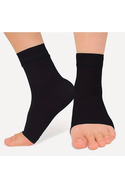 Çorabistaan 1 Çift Düz Siyah Topuk Havlu Örme Bilek Destekli-Korumalı Spor, K...