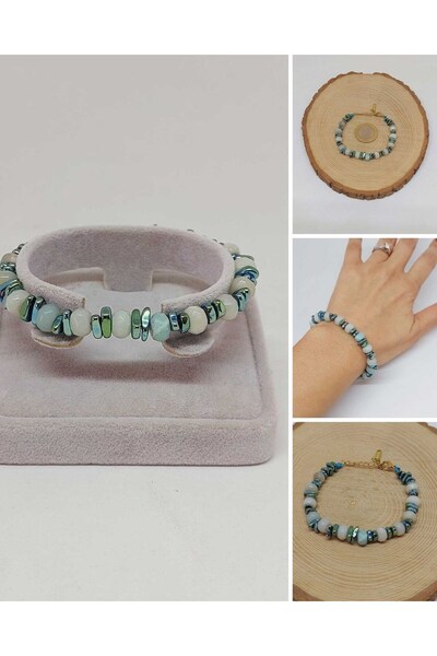 Yasamtohumu Браслет з дизайном з каменю амазоніт