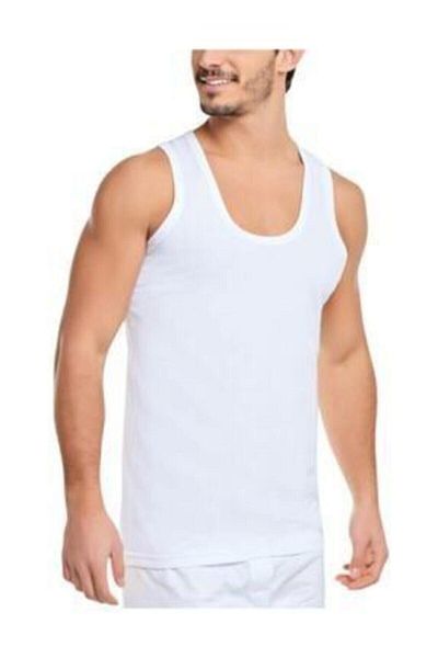 MODA YILDIZ Men's White 6-Pack Cotton Classic Combed Cotton Undershirt