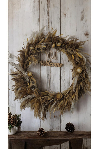 Handmade Bohem Tarzda Doğal Kurutulmuş Çelenk – Sıcak Bir Karşılama ile Evini...