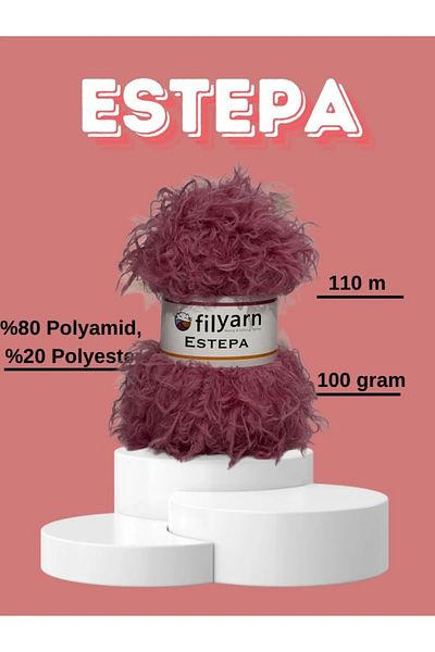 Filyarn Estepa Dusty Rose - Knitted and Furry Baby Lanyard, Soft Cat Lanyard