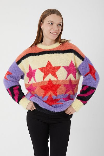 POODLE Pulover de damă cu modele de stele