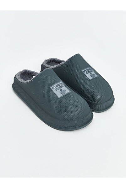 LC Waikiki Anthracite Furry Men's House Slippers