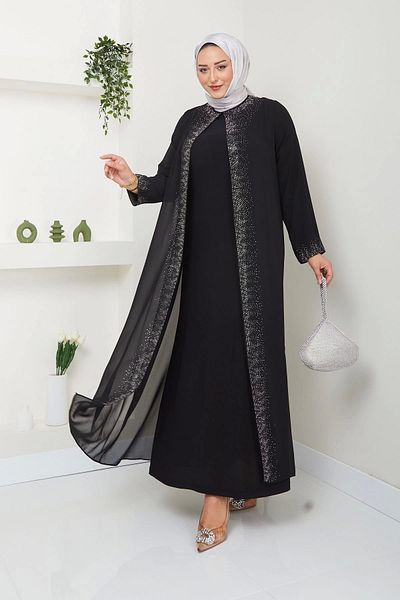 kaes giyim Μακρύ σιφόν γυναικείο βραδινό φόρεμα - Plus Size