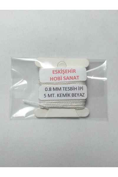 Eskişehir hobi sanat 5 Meters White Rosary - 0.8 mm String Bone
