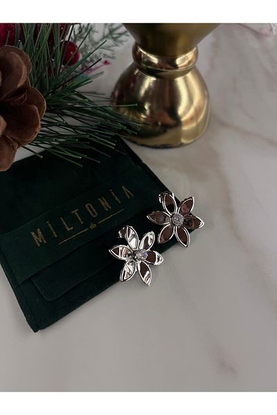 Miltonia Silver Flower Steel Earrings