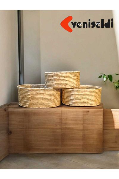 Yenigeldi 3 Декоративни плетени кошници-органайзери за рафтове, нов 2400303