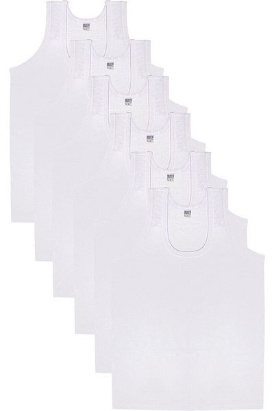 SİERNA White Combed Cotton Men's Athlete - Pack of 6 0001