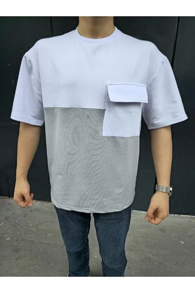 Viyamo Μπλουζάκι Unisex με τσέπη με λεπτομέρειες - Γκρι
