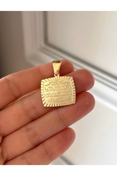 emy by emel luxury silver jewelry Altın Kaplama Nazar Duası Kolye Ucu 925 Aya...